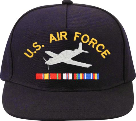 Custom Military Aircraft Ball Cap with Ribbons