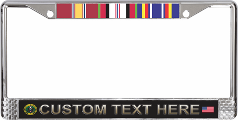 Custom U.S. Army Afghanistan Ribbon Frame 3-Ribbon Stack License Plate Frame