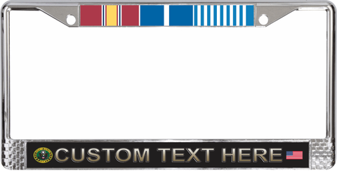 Custom U.S. Army Korea Ribbon Frame 3-Ribbon Stack License Plate Frame