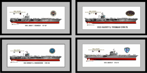 Custom U.S. Navy Ship Print by George Bieda