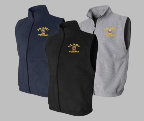 Custom U.S. Navy Full Zip Fleece Vest