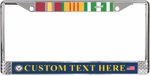 Custom U.S. Navy Vietnam Ribbon Frame 3-Ribbon Stack License Plate Frame