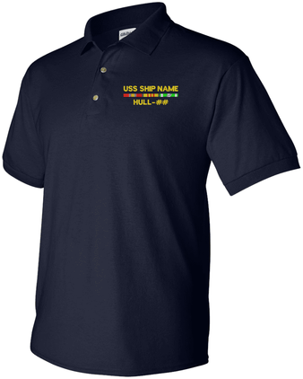 Custom U.S. Navy Ship with Vietnam Service Ribbons Polo