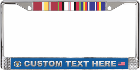 Custom USAF Afghanistan Ribbon Frame 3-Ribbon Stack License Plate Frame