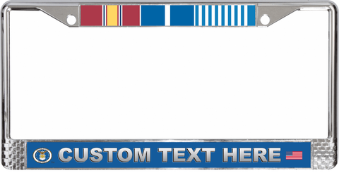 Custom USAF Korea Ribbon Frame 3-Ribbon Stack License Plate Frame