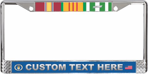 Custom USAF Vietnam Ribbon Frame 3-Ribbon Stack License Plate Frame