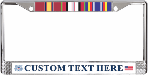 Custom USCG Afghanistan Ribbon Frame 3-Ribbon Stack License Plate Frame