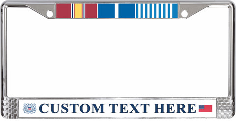 Custom USCG Korea Ribbon Frame 3-Ribbon Stack License Plate Frame
