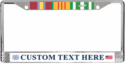 Custom USCG Vietnam Ribbon Frame 3-Ribbon Stack License Plate Frame