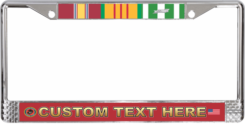 Custom USMC Vietnam Ribbon Frame 3-Ribbon Stack License Plate Frame