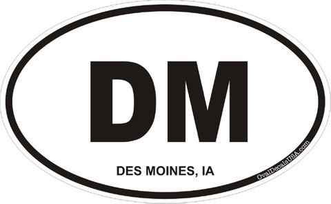 Des Moines Iowa Oval Decal