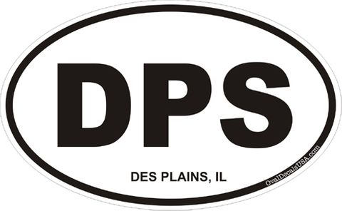 Des Plains Illinois Oval Decal