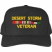 Desert Storm Veteran 3 Ribbon War Conflict Ribbon Cap