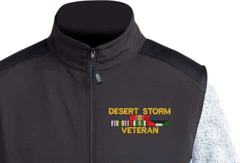 Desert Storm Veteran with 4 Service Ribbons Thermal Windstop Vest