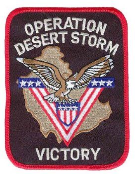 Desert Storm Victory (5") Embroidered Patch With Heat Seal Back