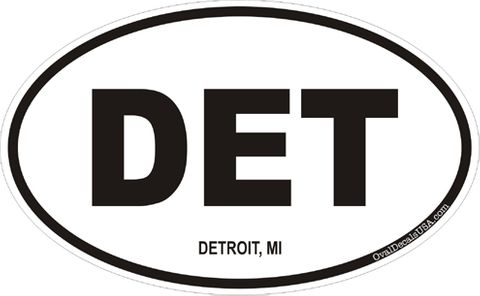 Detroit Michigan Oval Decal