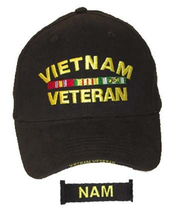 Direct Embroidered 'VIETNAM VETERAN' With Ribbons Ball Cap