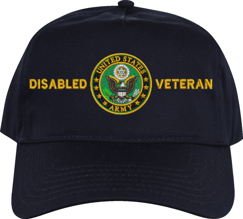 Disabled Army Veteran Embroidered Cap