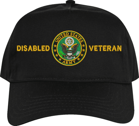Disabled Army Veteran Embroidered Cap