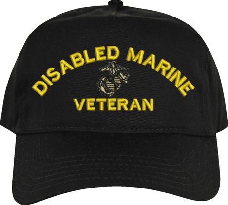 Disabled Marine Veteran Custom Embroidered Cap
