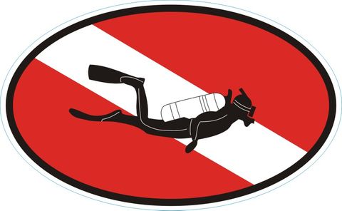 Diver Down Oval Decal