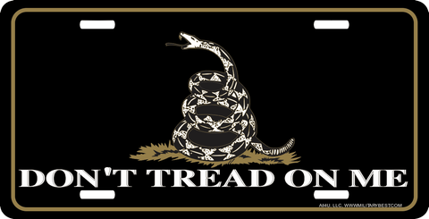 Dont Tread On Me Black License Plate