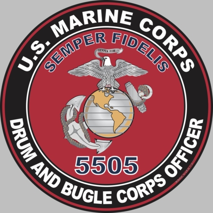 U.S.M.C. MOS 5505 Drum and Bugle Corps Officer Decal
