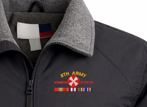 Eighth Army Afghanistan Veteran with Ribbons Embroidered 3-Season Jacket