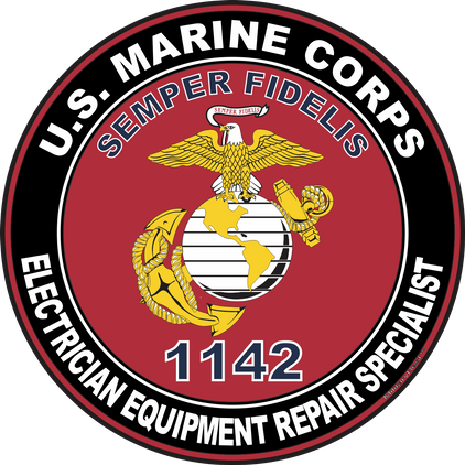 U.S.M.C. MOS 1142 Electrician Equipment Repair Specialist Decal