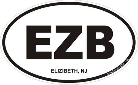Elizibeth New Jersey Oval Decal