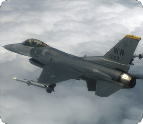 F-16 Over Singapore Mouse Pad