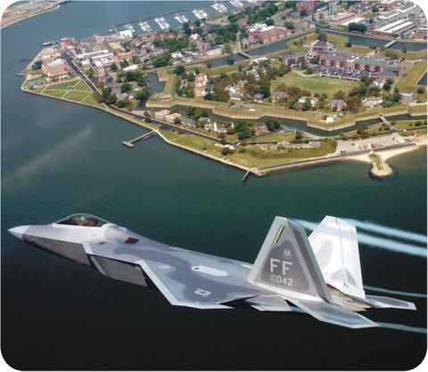 F-22A Raptor Over Ft. Monroe Mouse Pad