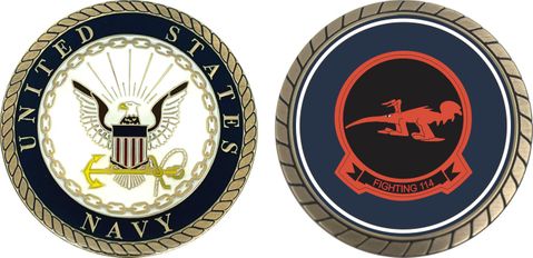 U.S. Navy Fighting-114 'Aardvarks' Patch Challenge Coin