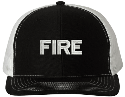 Fire Text Only USA Mesh-Back Cap