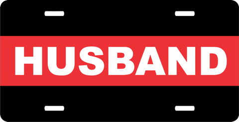 Firefighter Thin Red Line Husband License Plate