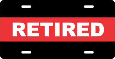 Firefighter Thin Red Line Retired License Plate