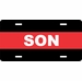 Firefighter Thin Red Line Son License Plate