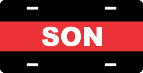 Firefighter Thin Red Line Son License Plate
