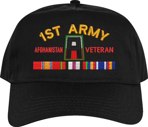 First Army Afghanistan Veteran Embroidered Cap with Ribbons