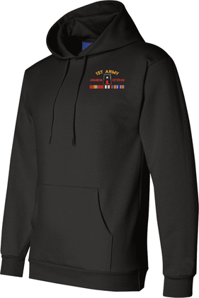 First Army Afghanistan Veteran with Ribbons Embroidered Hoodie