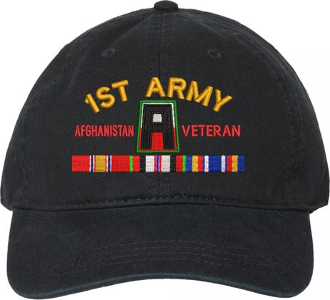 First Army Afghanistan Veteran with Ribbons Unstructured Dad Cap
