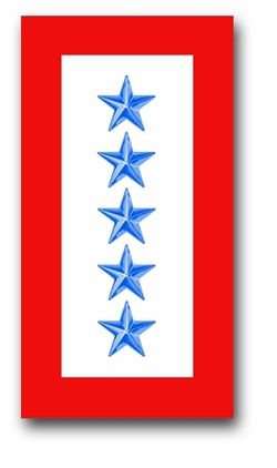 'FIVE BLUE STAR' SERVICE FLAG VINYL TRANSFER DECAL