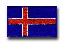 FLAG OF ICELAND 3&frac12;" SHOULDER PATCH