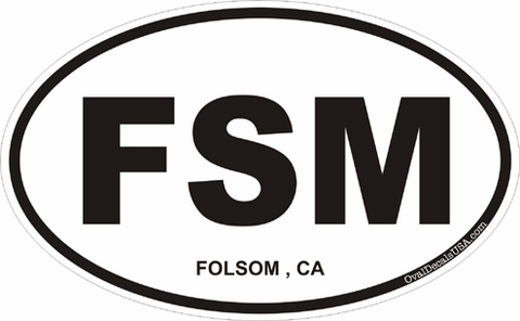 Folsom California Oval Decal