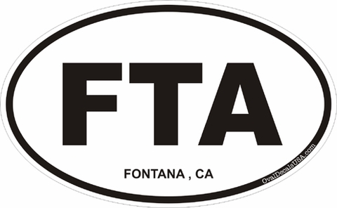 Fontana California Oval Decal