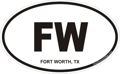 Fort Worth Texas Oval Decal