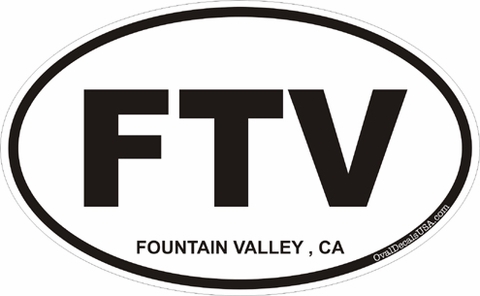 Fountain Valley California Oval Decal