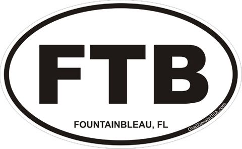 Fountainbleau Florida Oval Decal