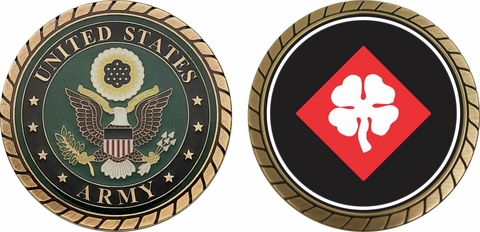 Fourth U.S. Army Patch Challenge Coin