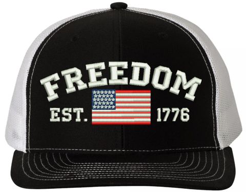 Freedom Est 1776 Embroidered Mesh-Back Cap